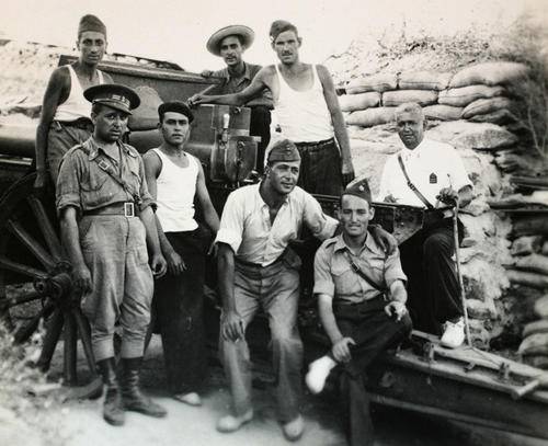 Batallón de los Morteros en el Frente de Somosierra.