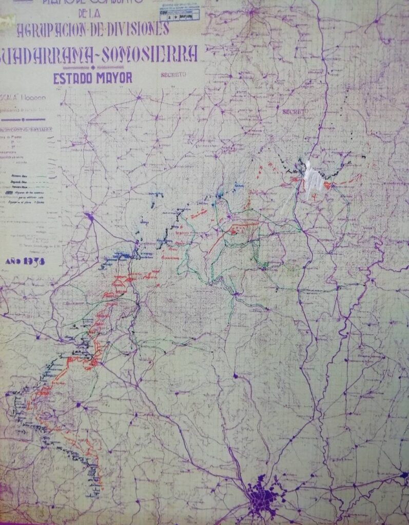 Foto de mapa del ejército sublevado en 1938
