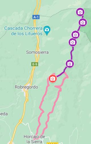 Ruta posiciones guerra civil en Alto de la Pinilla