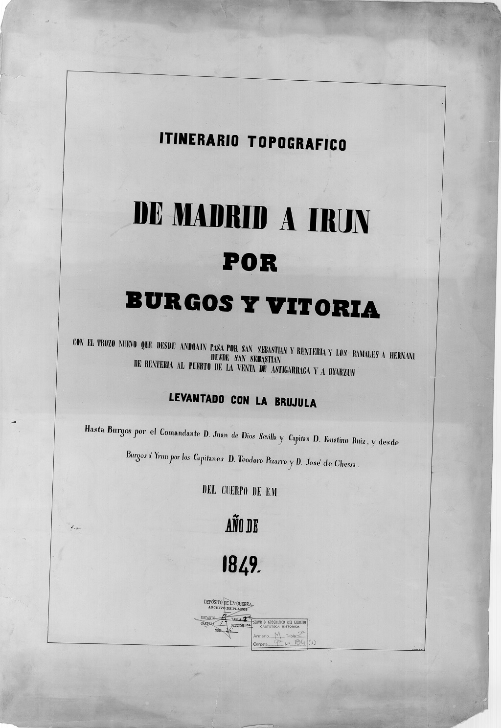 Centro Cartográfico del Ejército de Tierra. Fecha 1849