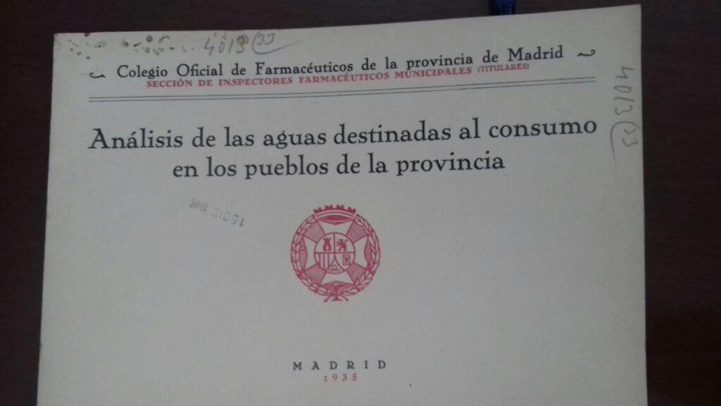 Análisis de agua en Horcajo. 1935