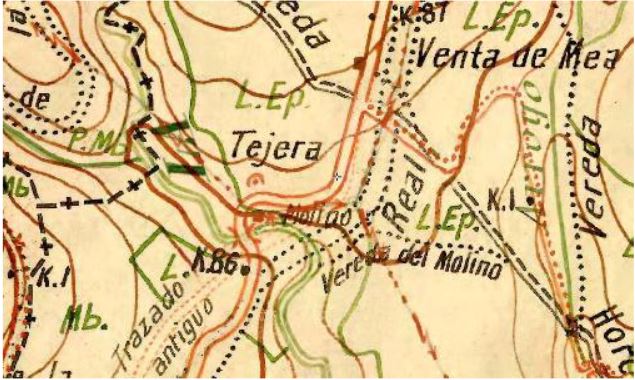 Detalle del mapa del Instituto Geográfico Nacional. 1875